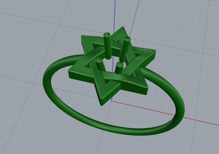 Star of David ring Model 4067 3D print model_2