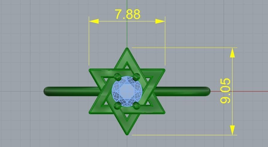 Star of David ring Model 4067 3D print model_6