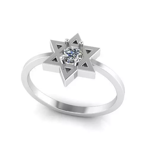 Star of David ring Model 4065 3D print model_0