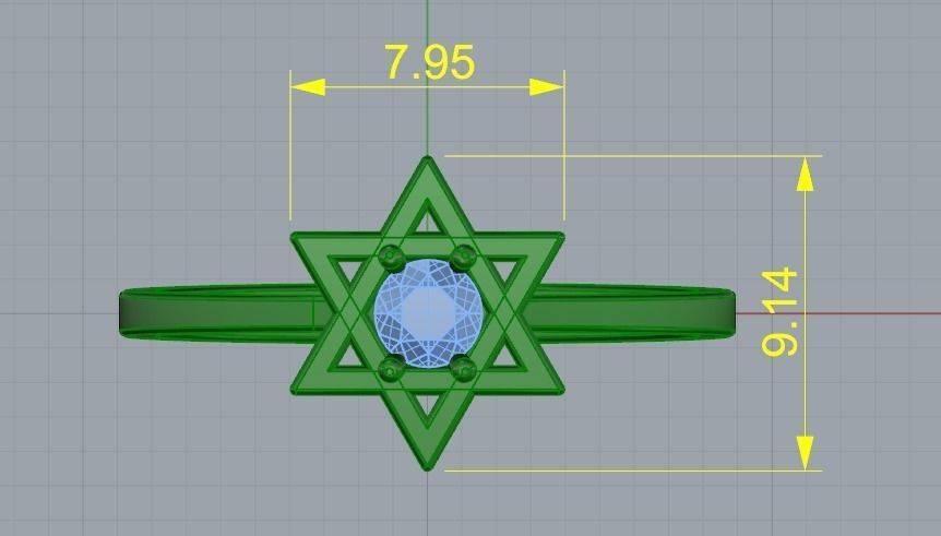 Star of David ring Model 4065 3D print model_6