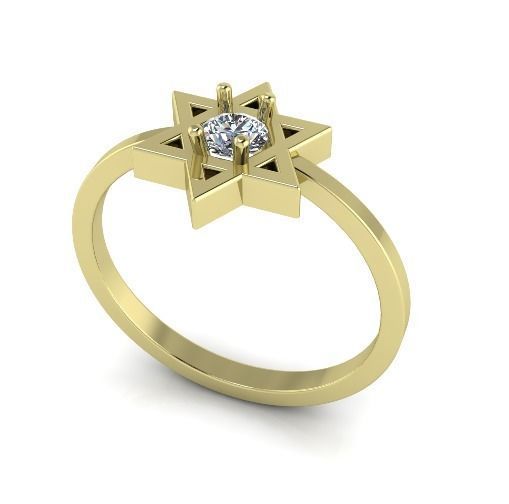 Star of David ring Model 4065 3D print model_1