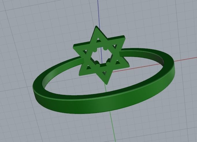 Star of David ring Model 4065 3D print model_4