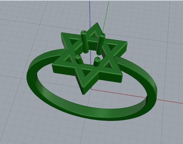 Star of David ring Model 4065 3D print model_2