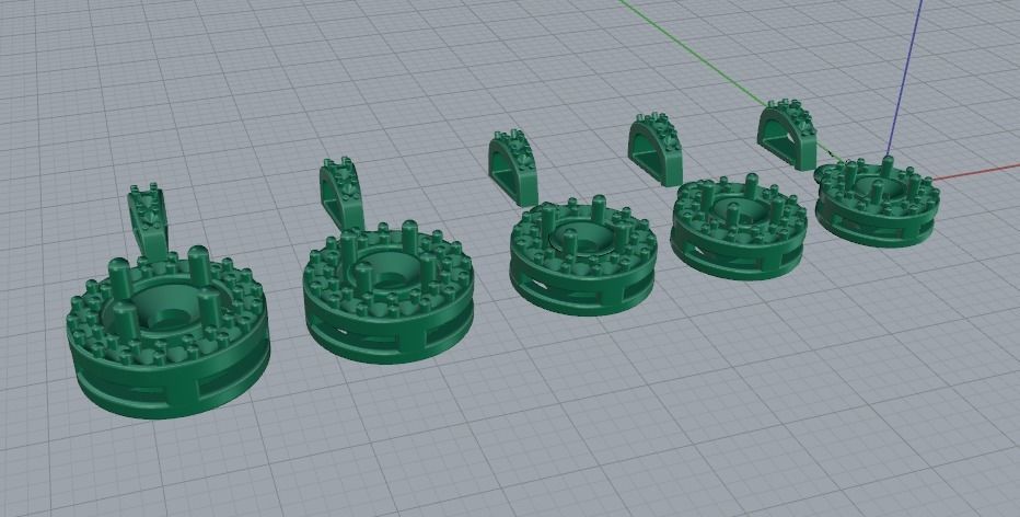 Round pendants 5 sizes Model 4033 3D print model_2