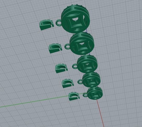 Round pendants 5 sizes Model 4033 3D print model_4