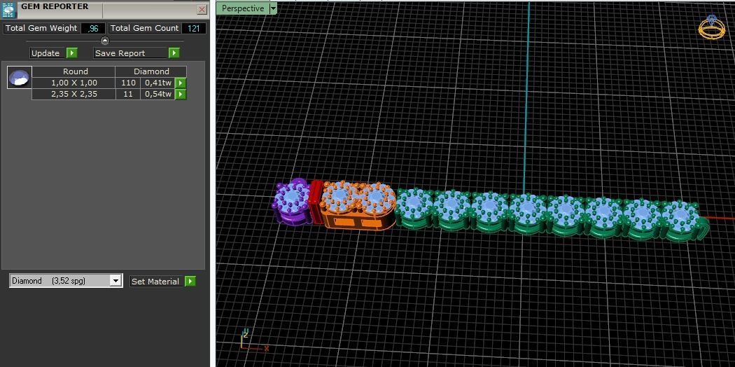 Bracelet Tennis Model 4030 3D print model_10
