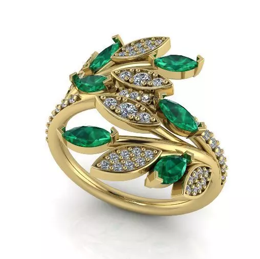 Leaf ring Model 4029 3D print model_0