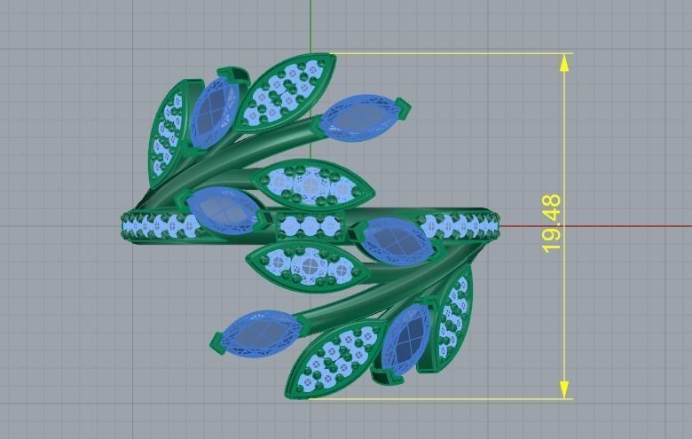 Leaf ring Model 4029 3D print model_6