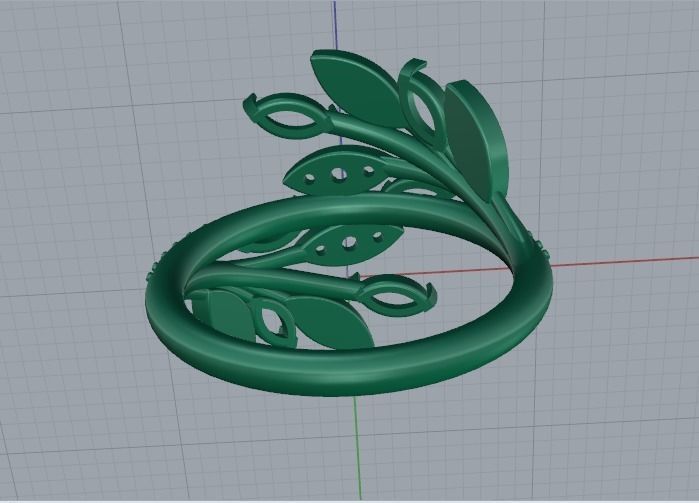 Leaf ring Model 4029 3D print model_4