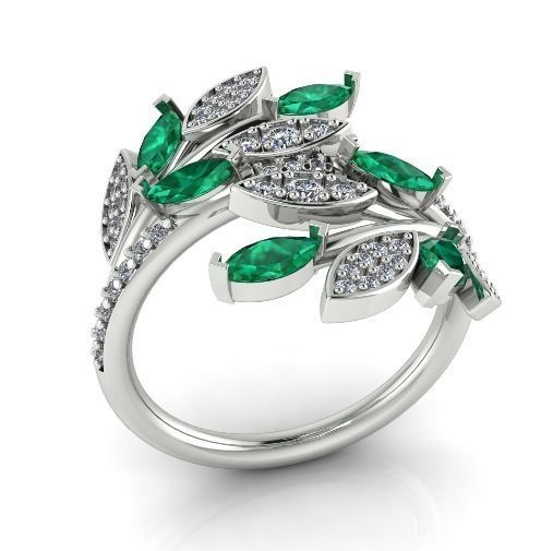 Leaf ring Model 4029 3D print model_1