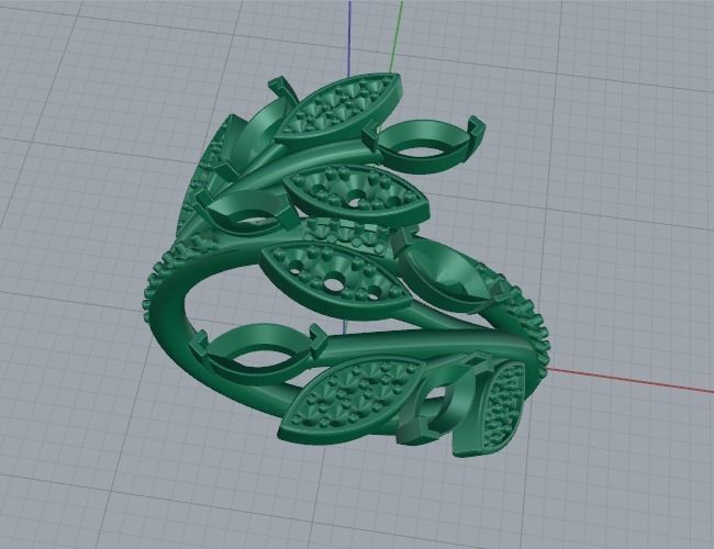 Leaf ring Model 4029 3D print model_2
