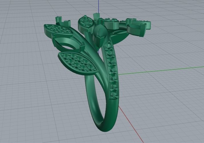 Leaf ring Model 4029 3D print model_3