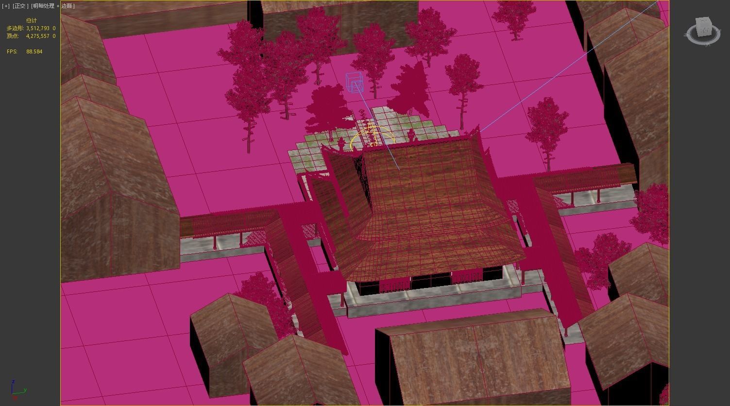 China temples church Historical sites palace 3D model_4