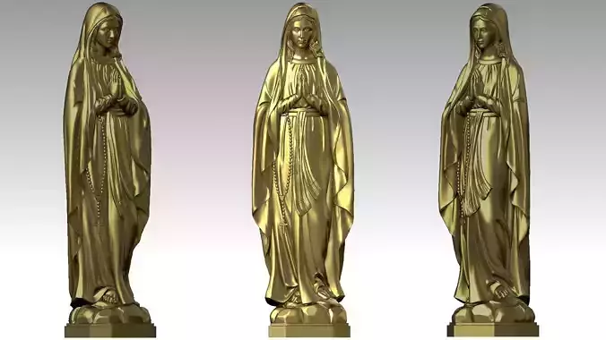 Our Lady of Lourdes - Virgin Mary 3D print model