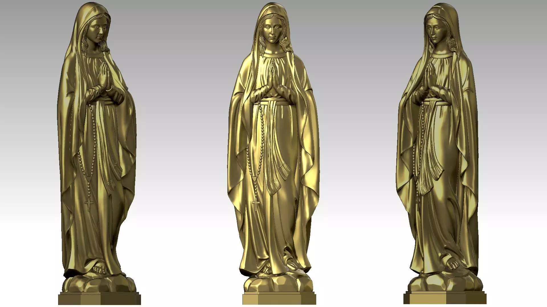 Our Lady of Lourdes - Virgin Mary 3D print model
