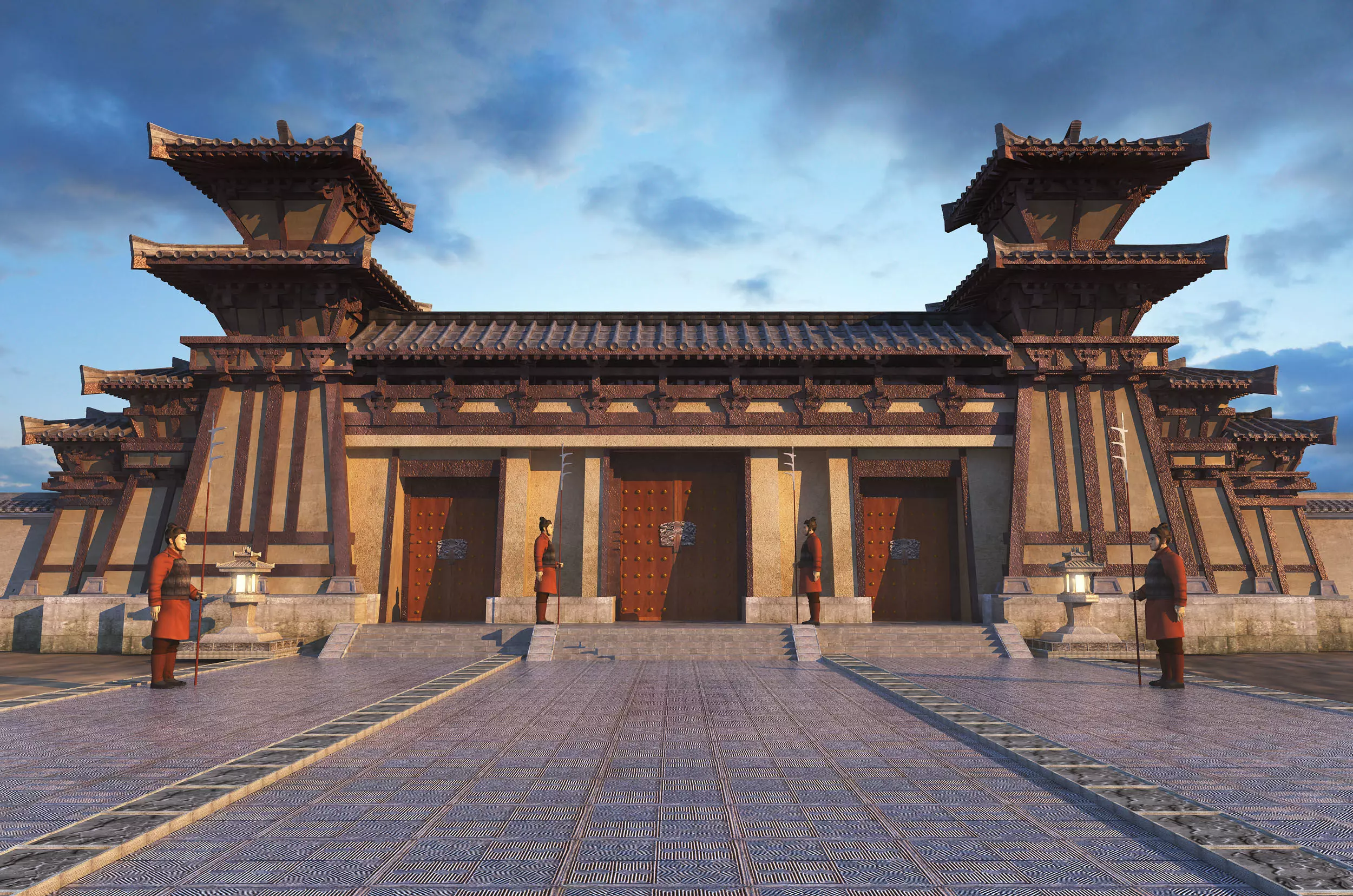 China temples church Historical sites palace 3D model