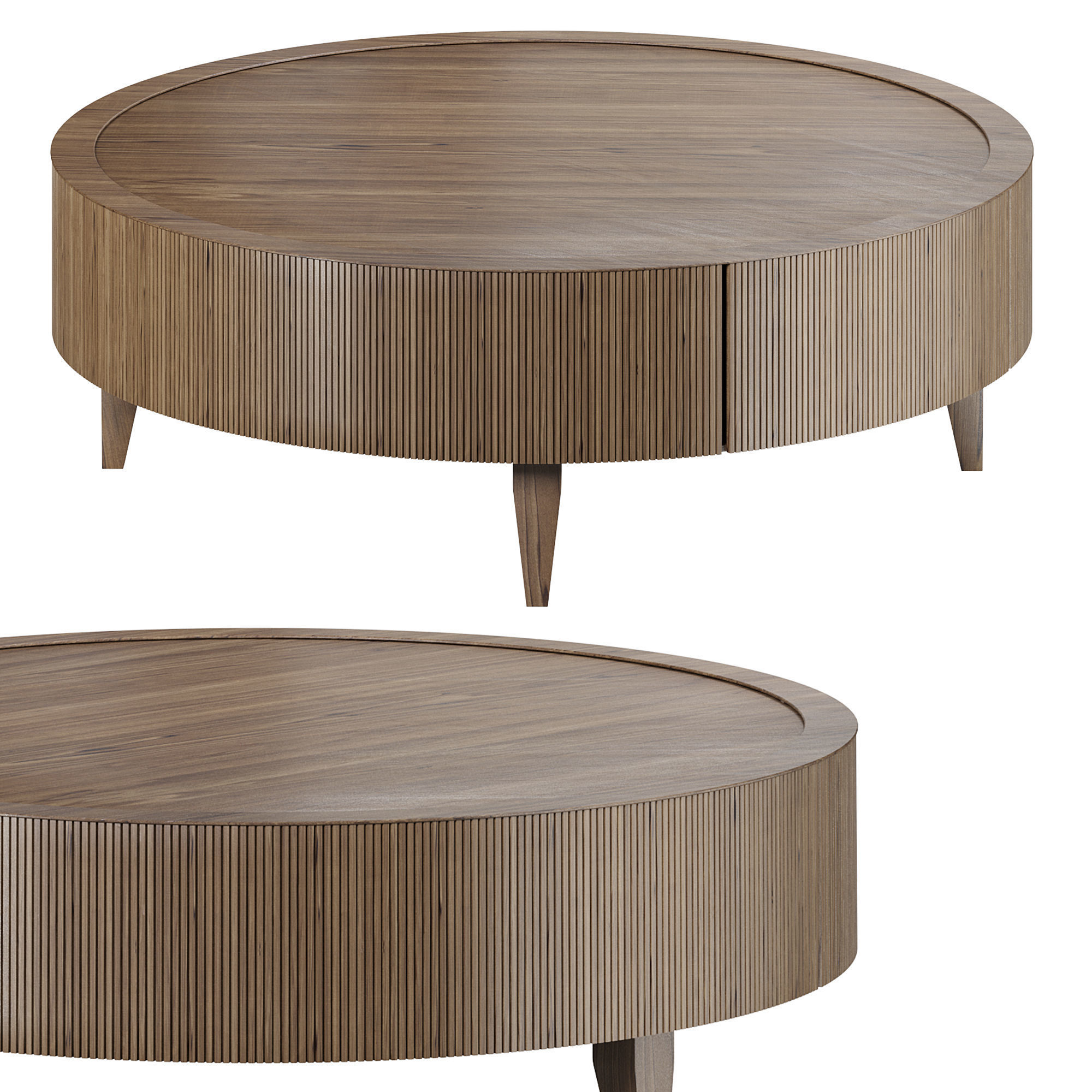 REEDED ROUND COCKTAIL TABLE by bakerfurniture 3D model_2