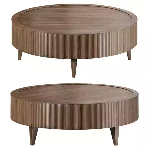 REEDED ROUND COCKTAIL TABLE by bakerfurniture