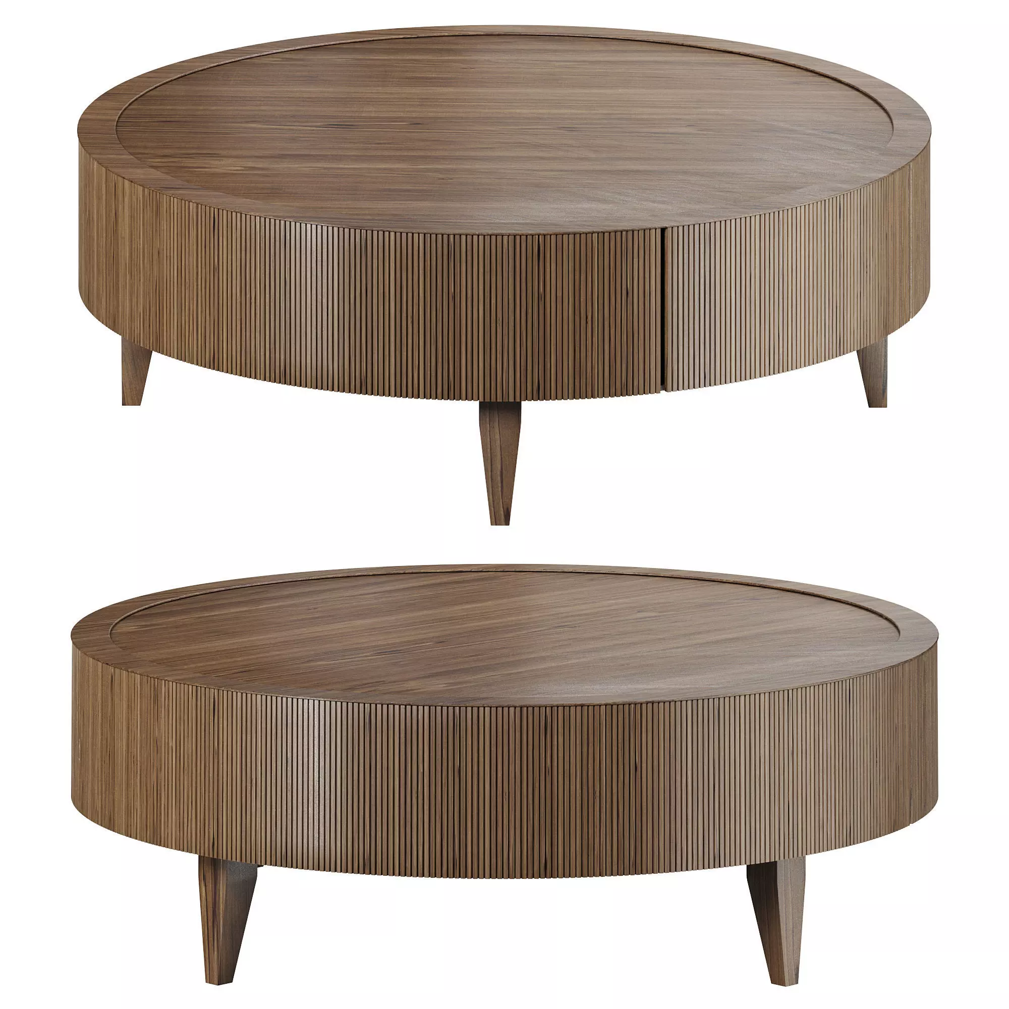 REEDED ROUND COCKTAIL TABLE by bakerfurniture 3D model_0