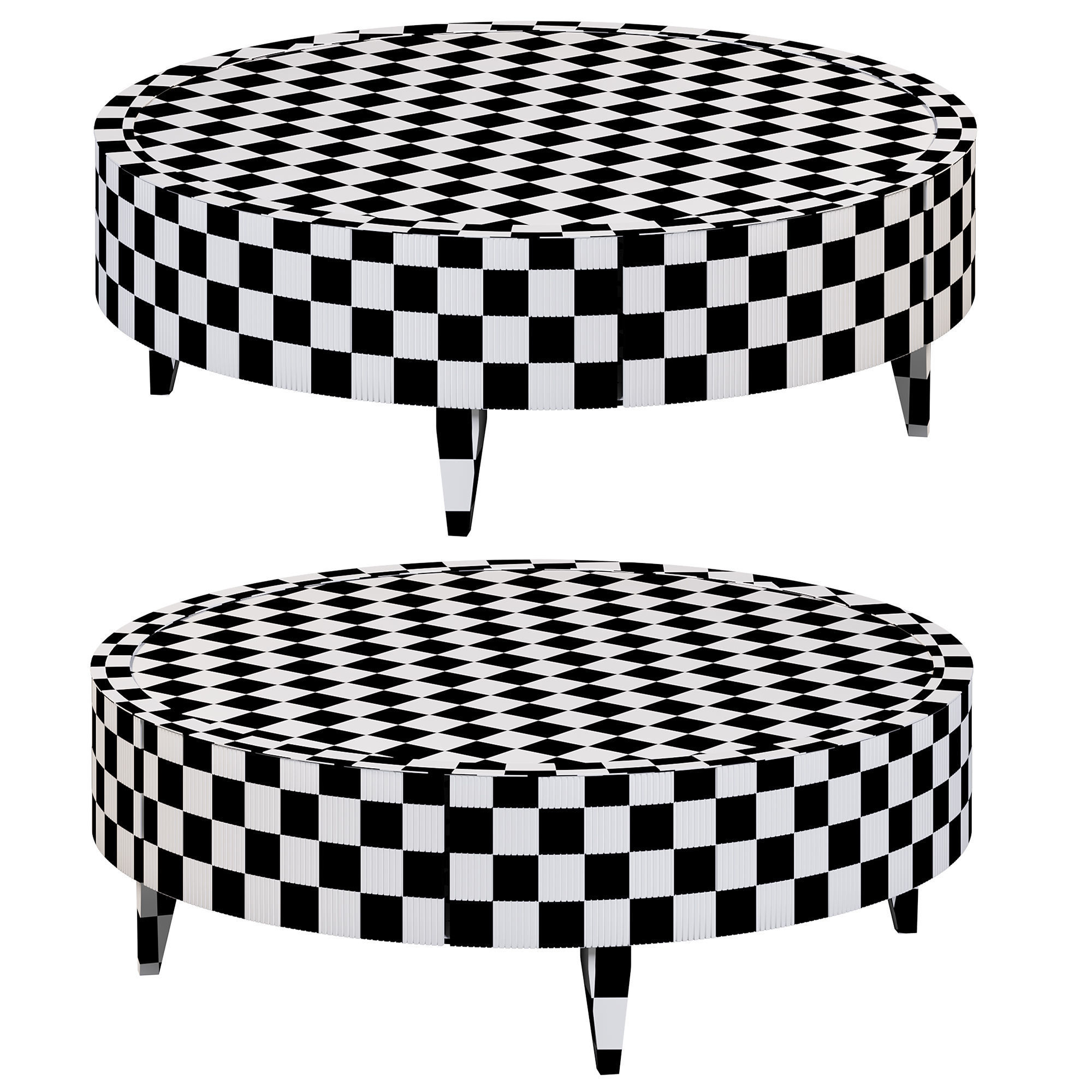 REEDED ROUND COCKTAIL TABLE by bakerfurniture 3D model_3