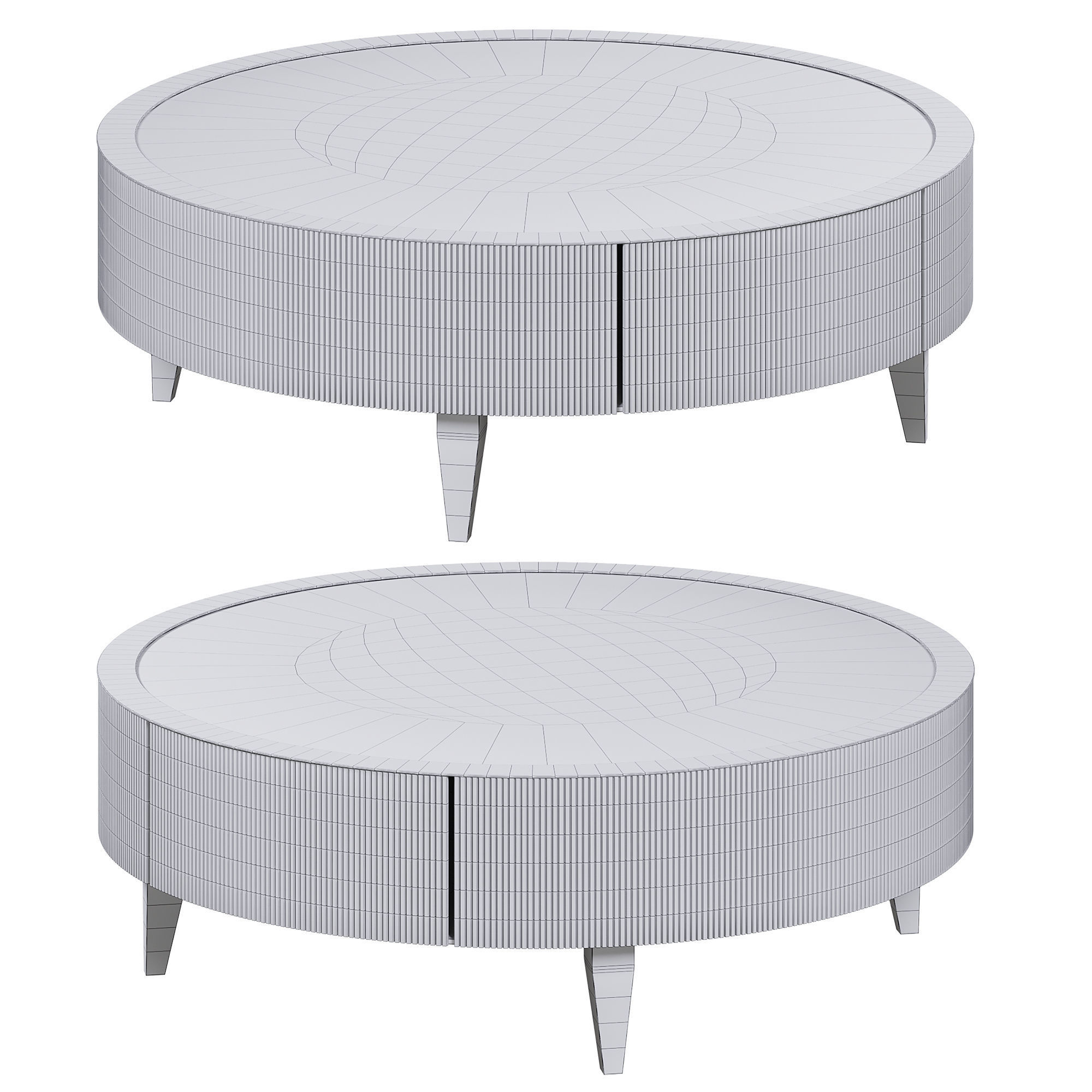 REEDED ROUND COCKTAIL TABLE by bakerfurniture 3D model_4