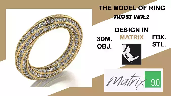 TWIST2 model of ring VOL 25 3D print model
