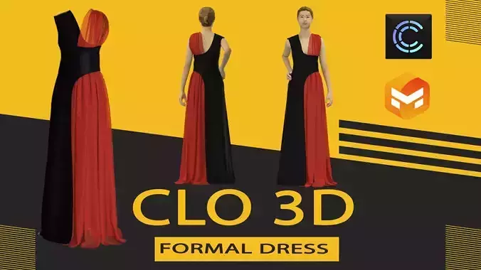 formal dress Low-poly 3D model