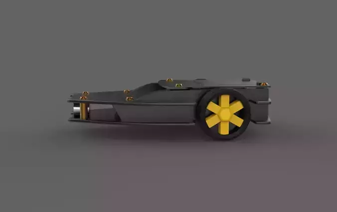 robot car Low-poly 3D model