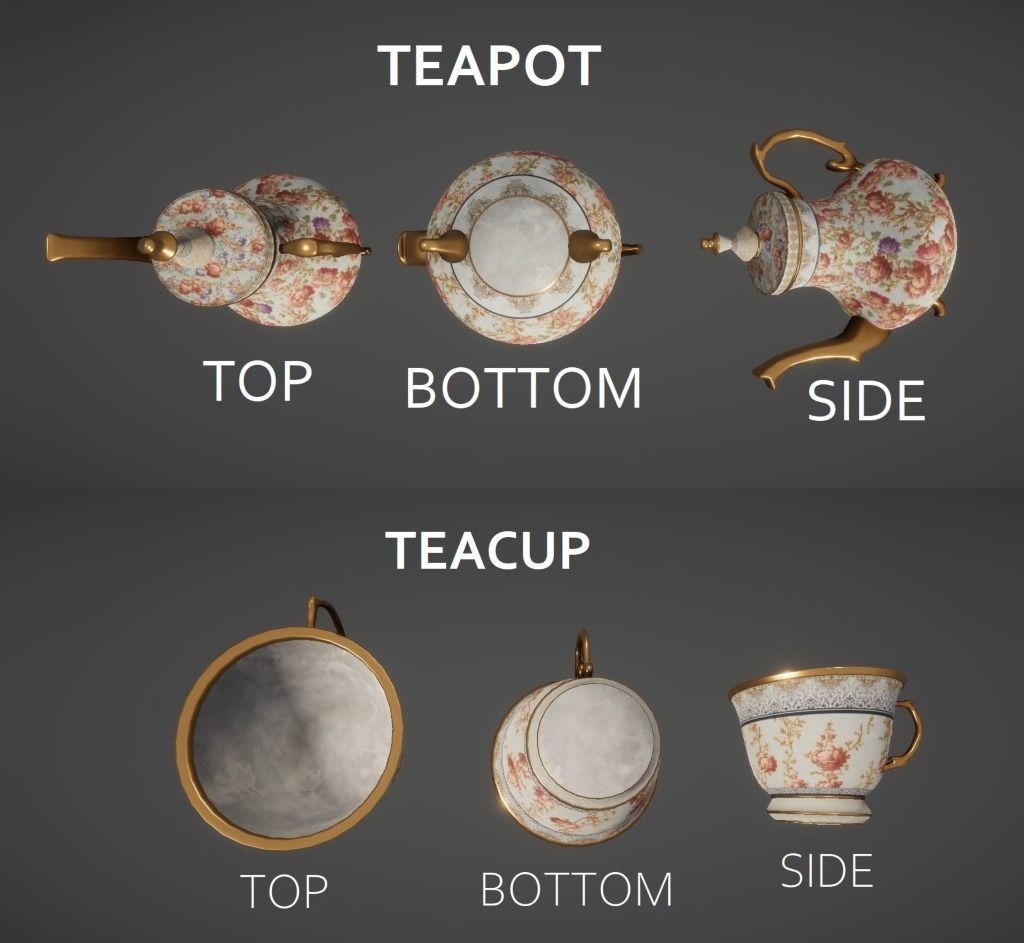 Vintage Tea Set - 4K PBR Low-poly 3D model_6