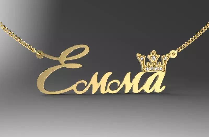 Name Emma pendant 3D print model_0