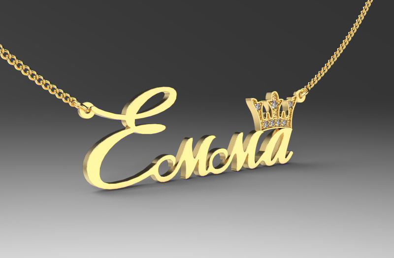 Name Emma pendant 3D print model_2
