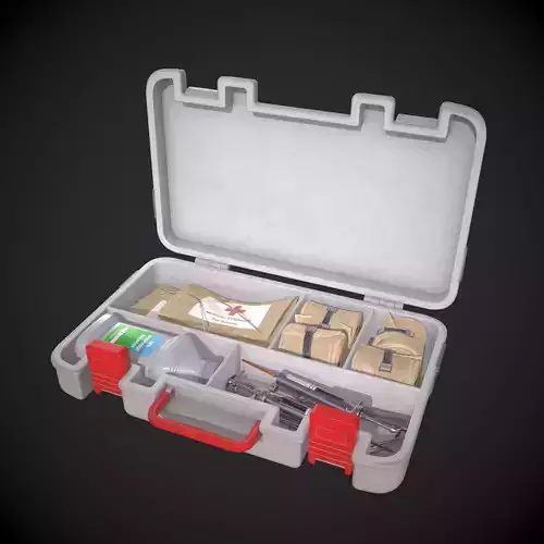 Medical First Aid Kit Low-poly 3D model