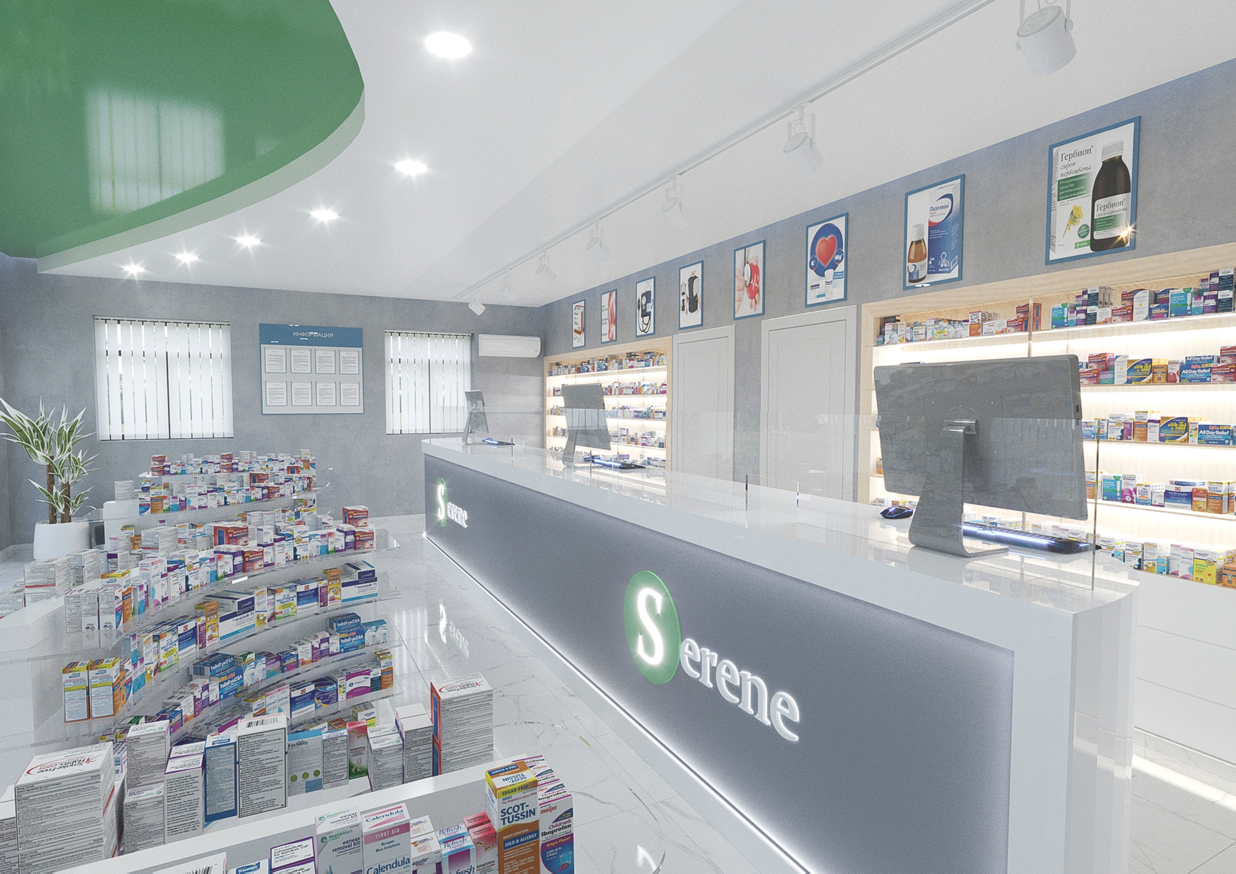 Pharmacy interior 3D model_2