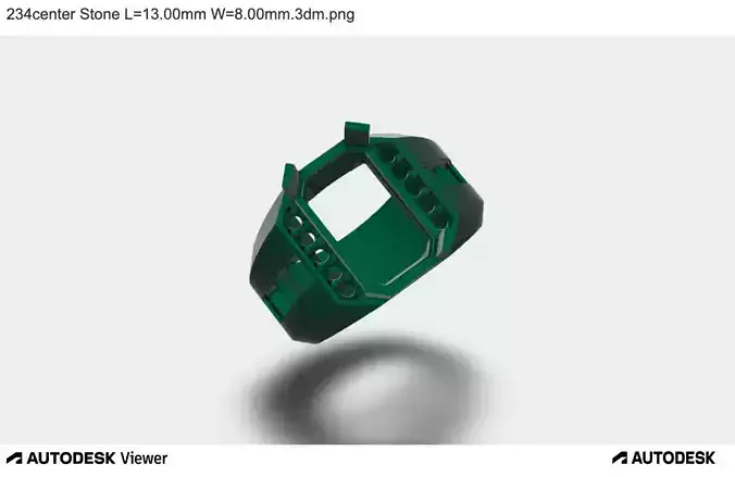 Men Ring with Emerald Cut Center Stone