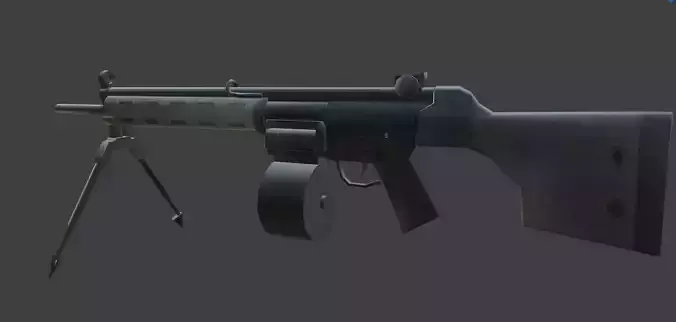 machine gun hk21 Low-poly 3D model