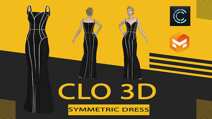 symmetric dress Low-poly 3D model