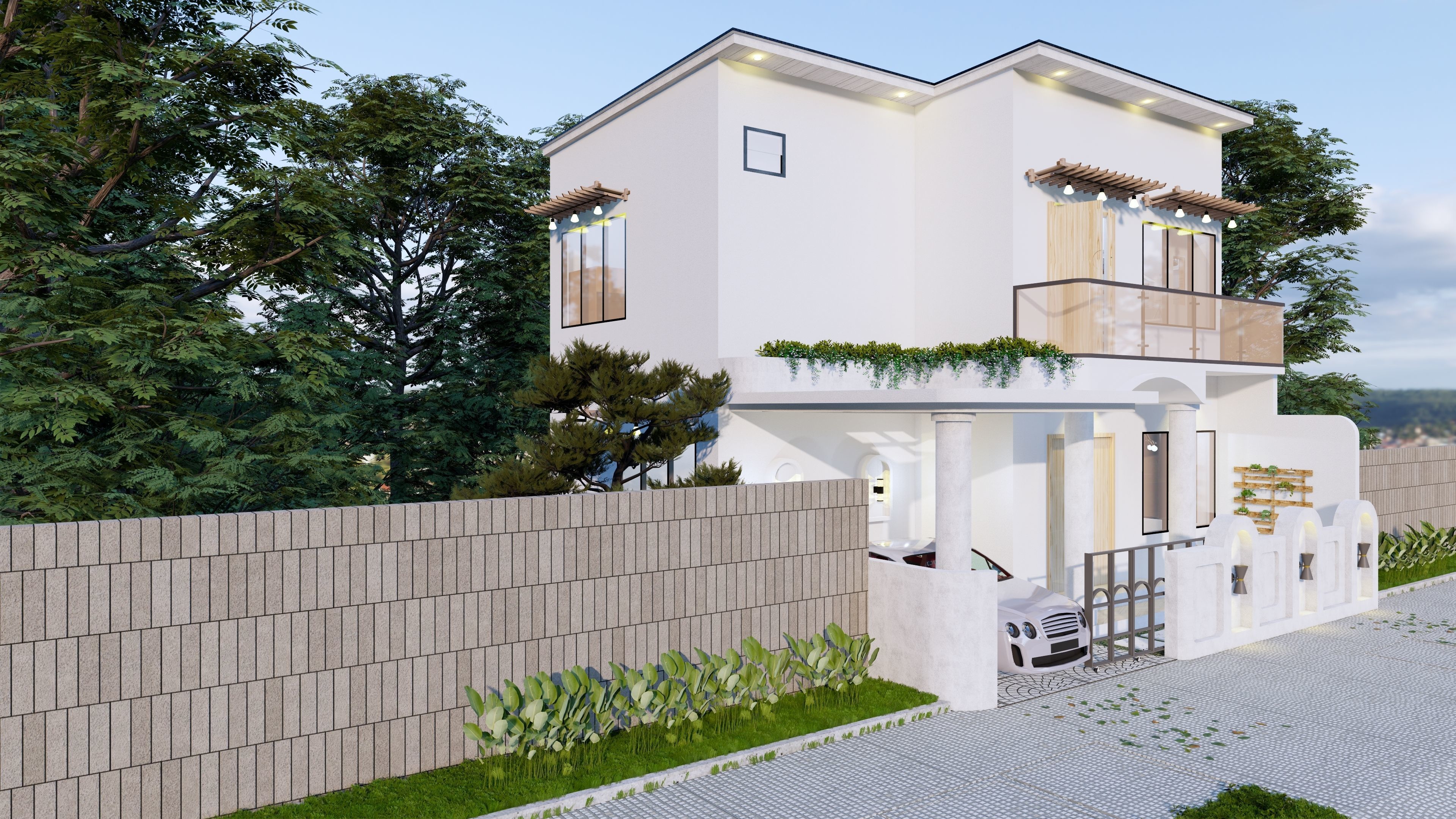 2 Floor House Design Bohemian Style Full Interior 3D model_17