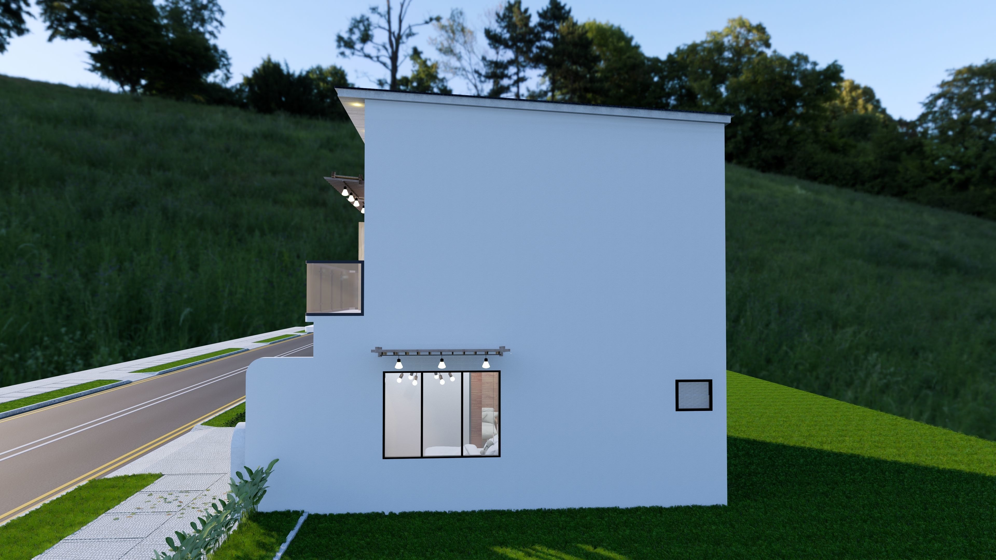 2 Floor House Design Bohemian Style Full Interior 3D model_16