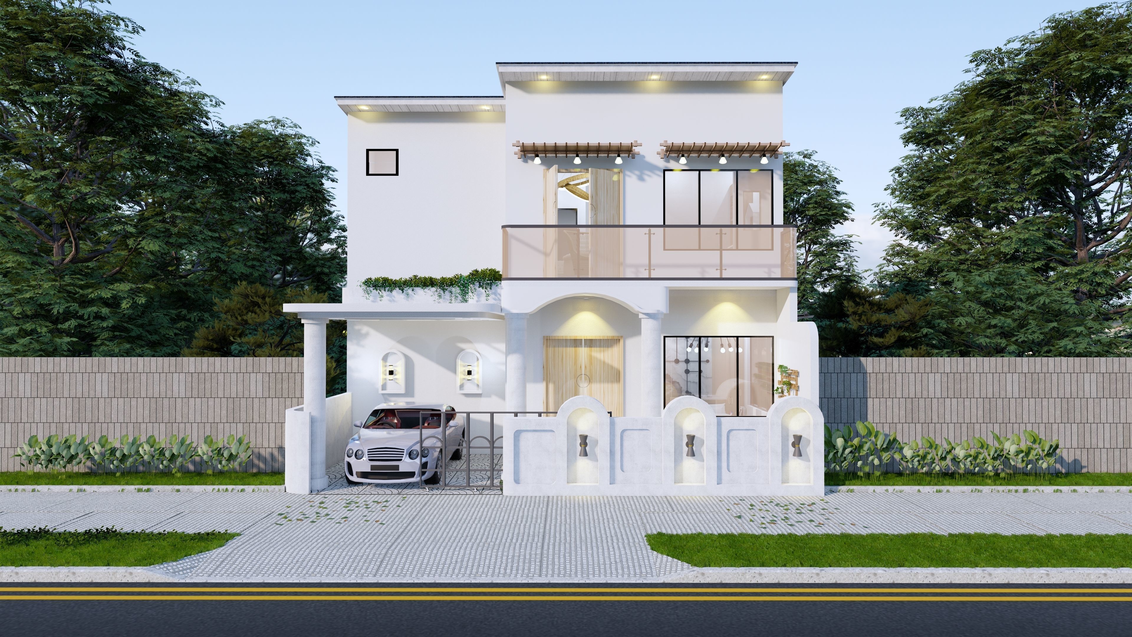 2 Floor House Design Bohemian Style Full Interior 3D model_24