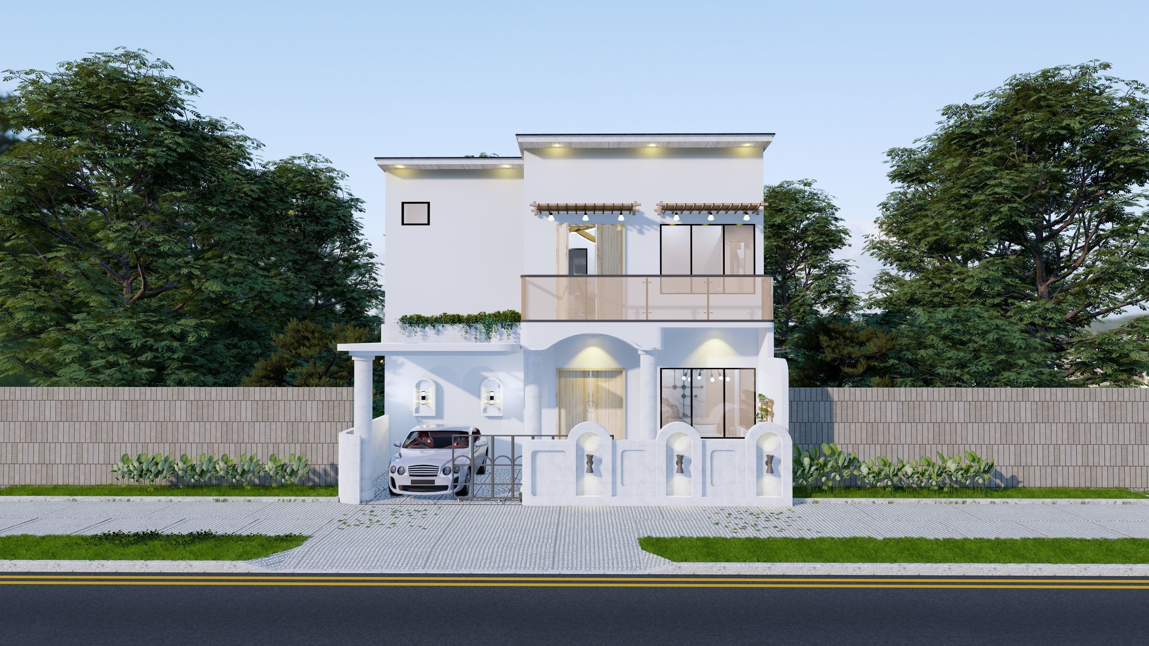 2 Floor House Design Bohemian Style Full Interior 3D model_26