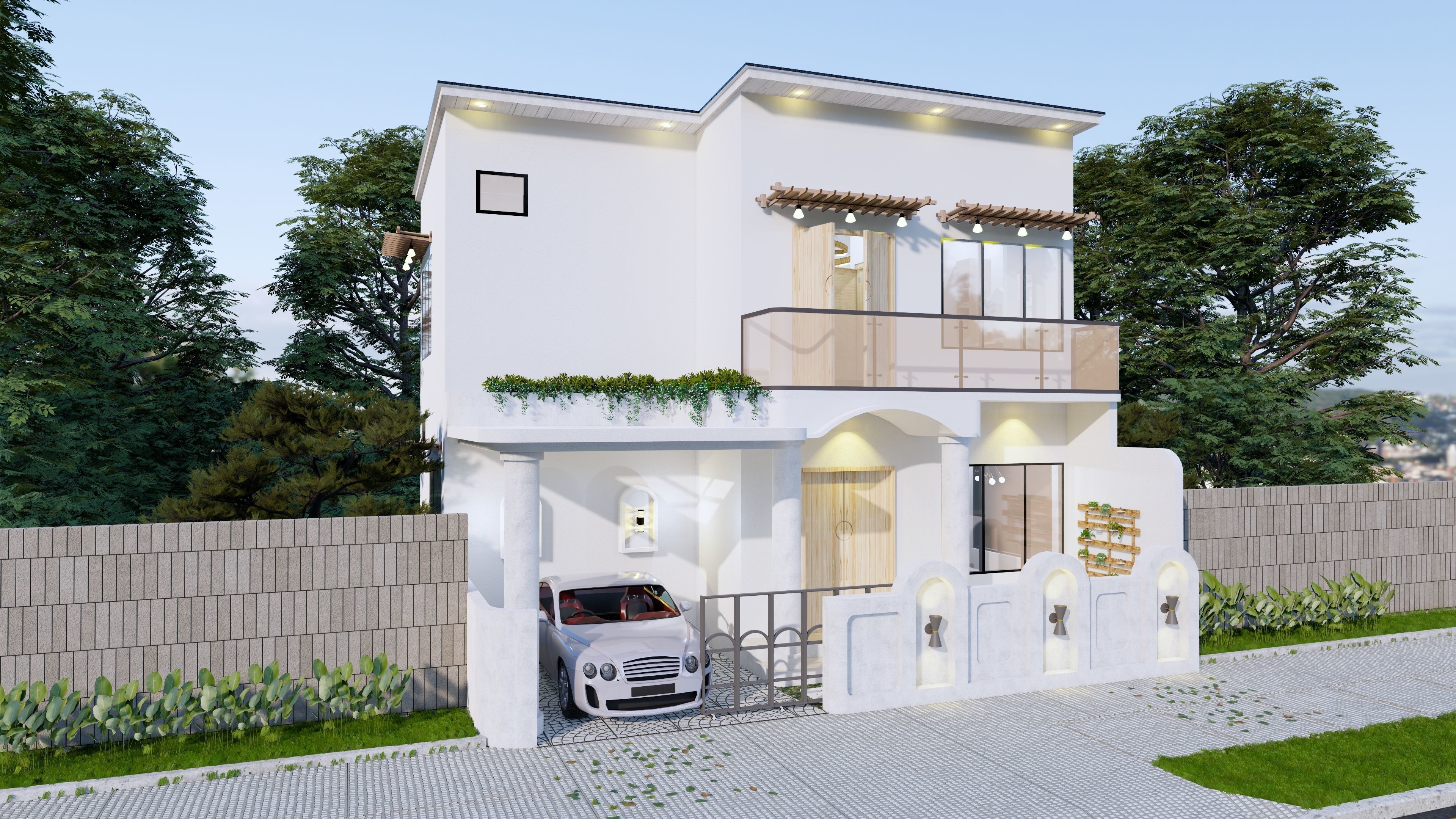 2 Floor House Design Bohemian Style Full Interior 3D model_27