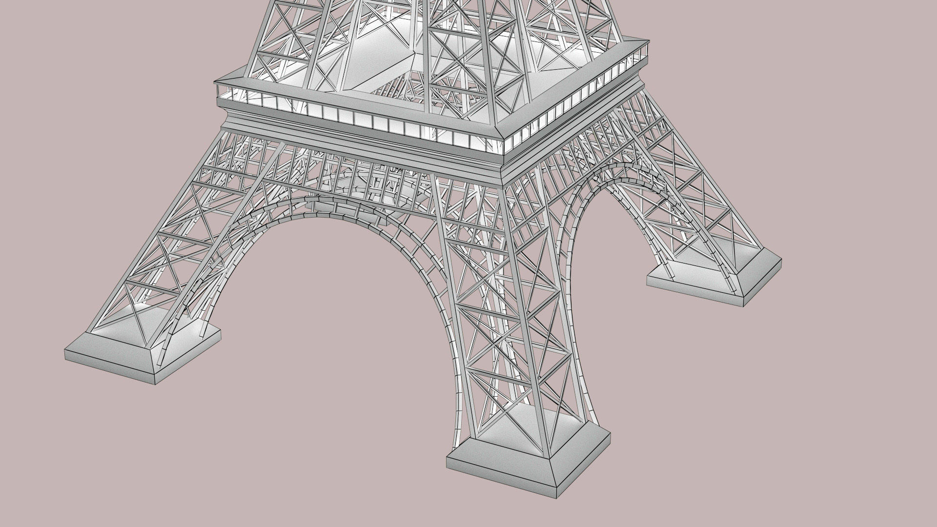 Eiffel Tower day and night 3D model_16