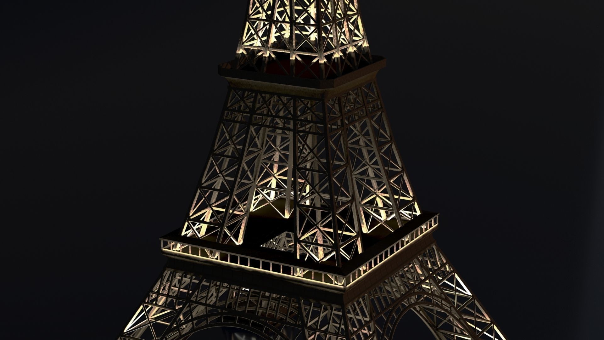 Eiffel Tower day and night 3D model_11