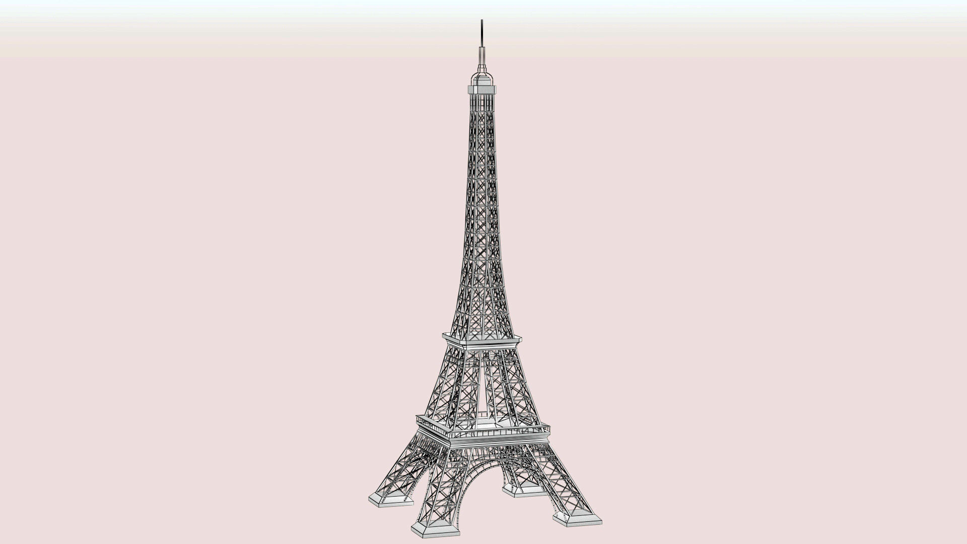 Eiffel Tower day and night 3D model_14