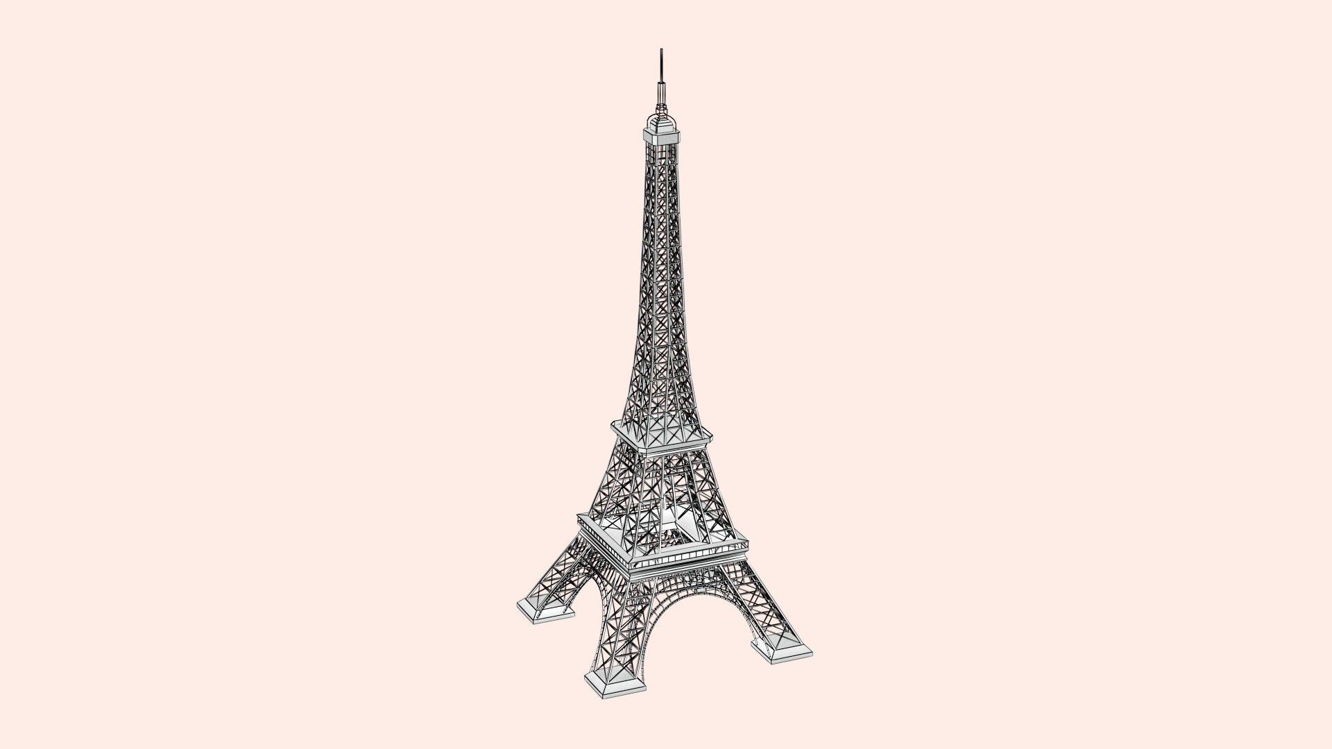 Eiffel Tower day and night 3D model_13