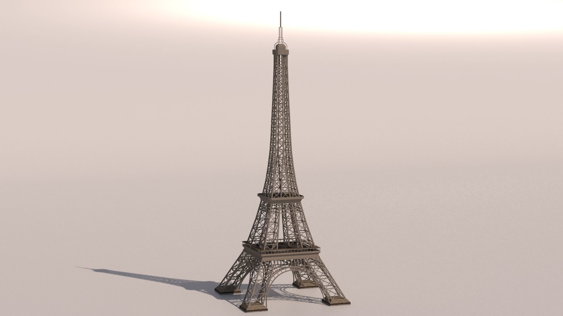 Eiffel Tower day and night 3D model_2