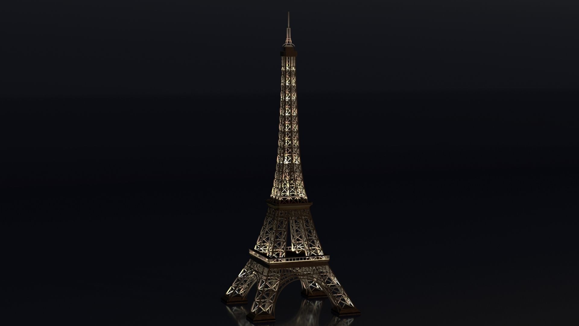 Eiffel Tower day and night 3D model_8