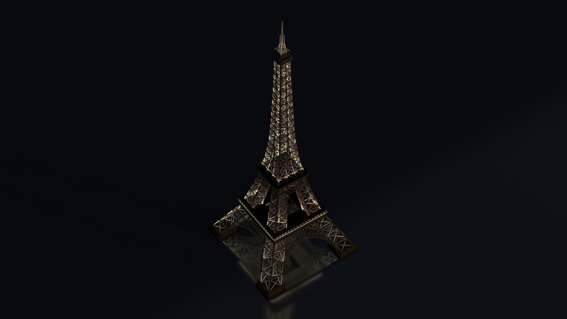 Eiffel Tower day and night 3D model_9