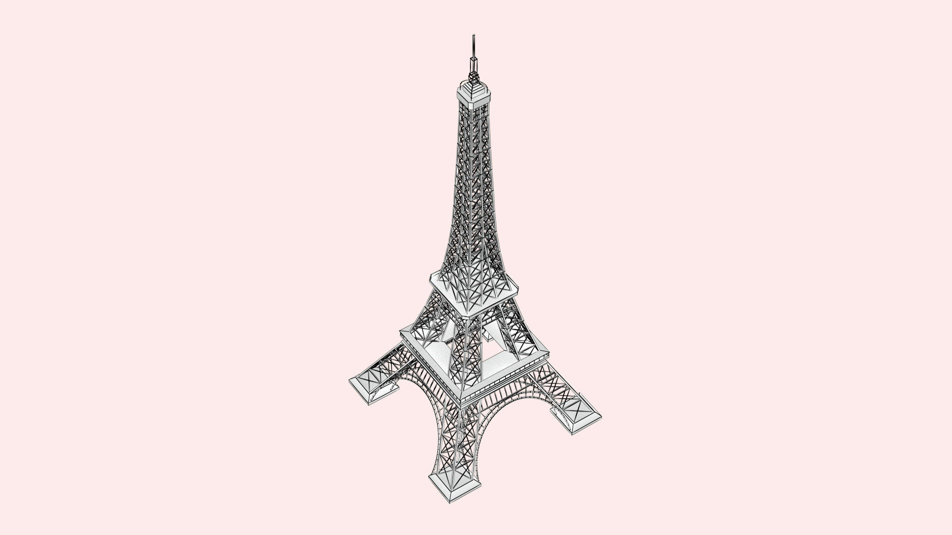 Eiffel Tower day and night 3D model_15