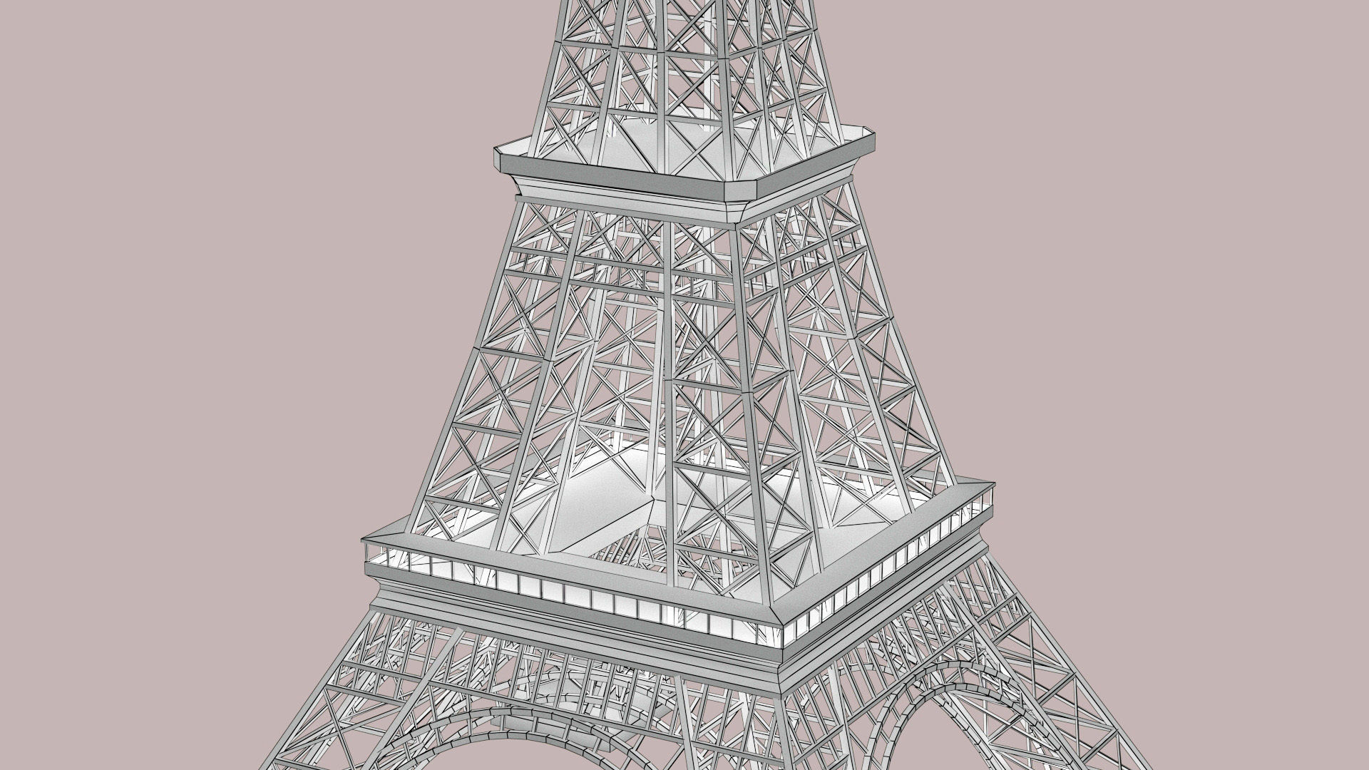 Eiffel Tower day and night 3D model_17